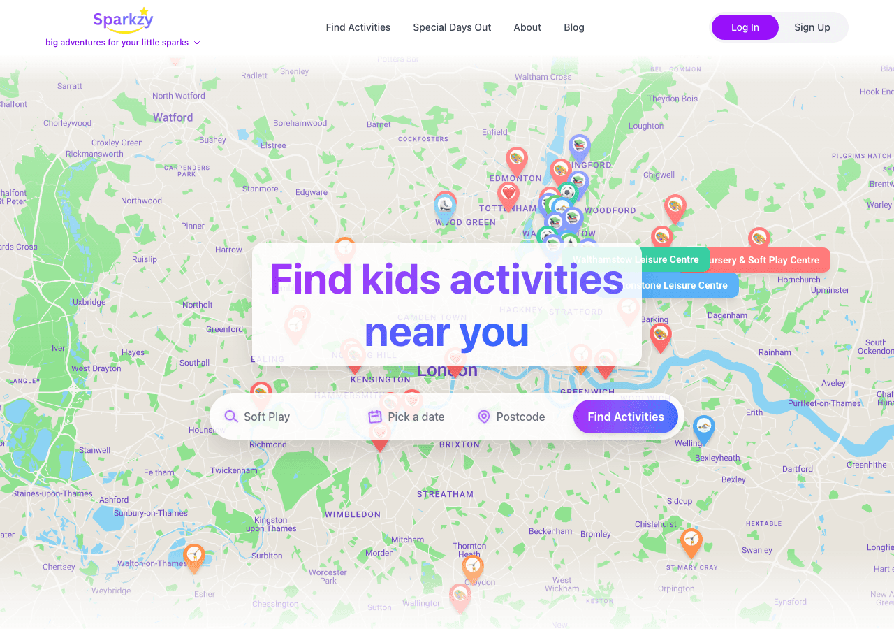 Sparkzy website screenshot